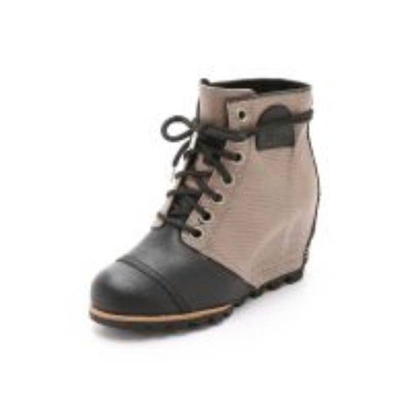 Sorel Shoes - SOREL wedges boots waterproof leather canvas sz 7.5
